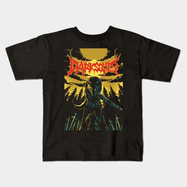 Unofficial Dark Souls Metal Band Tee Kids T-Shirt by peanutgolem